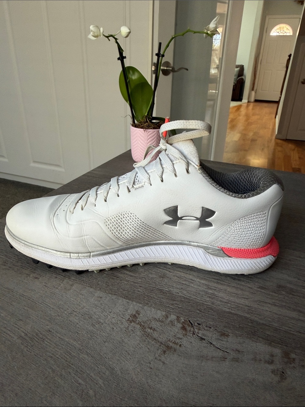 Under Armour HOVR White Women's Sneakers with Coral Accents